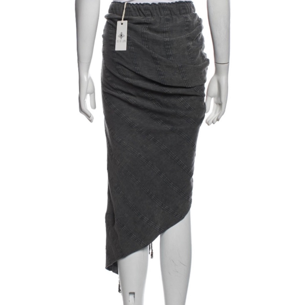 NWOT Just Bee Queen Tulum Stonewashed Skirt in Grey Size M - Picture 2 of 6